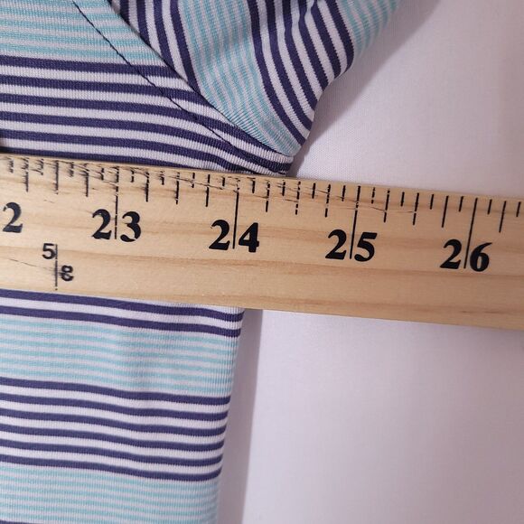 Southern Marsh Polo Shirt Mens Large Striped Teal Performance - Picture 9 of 12